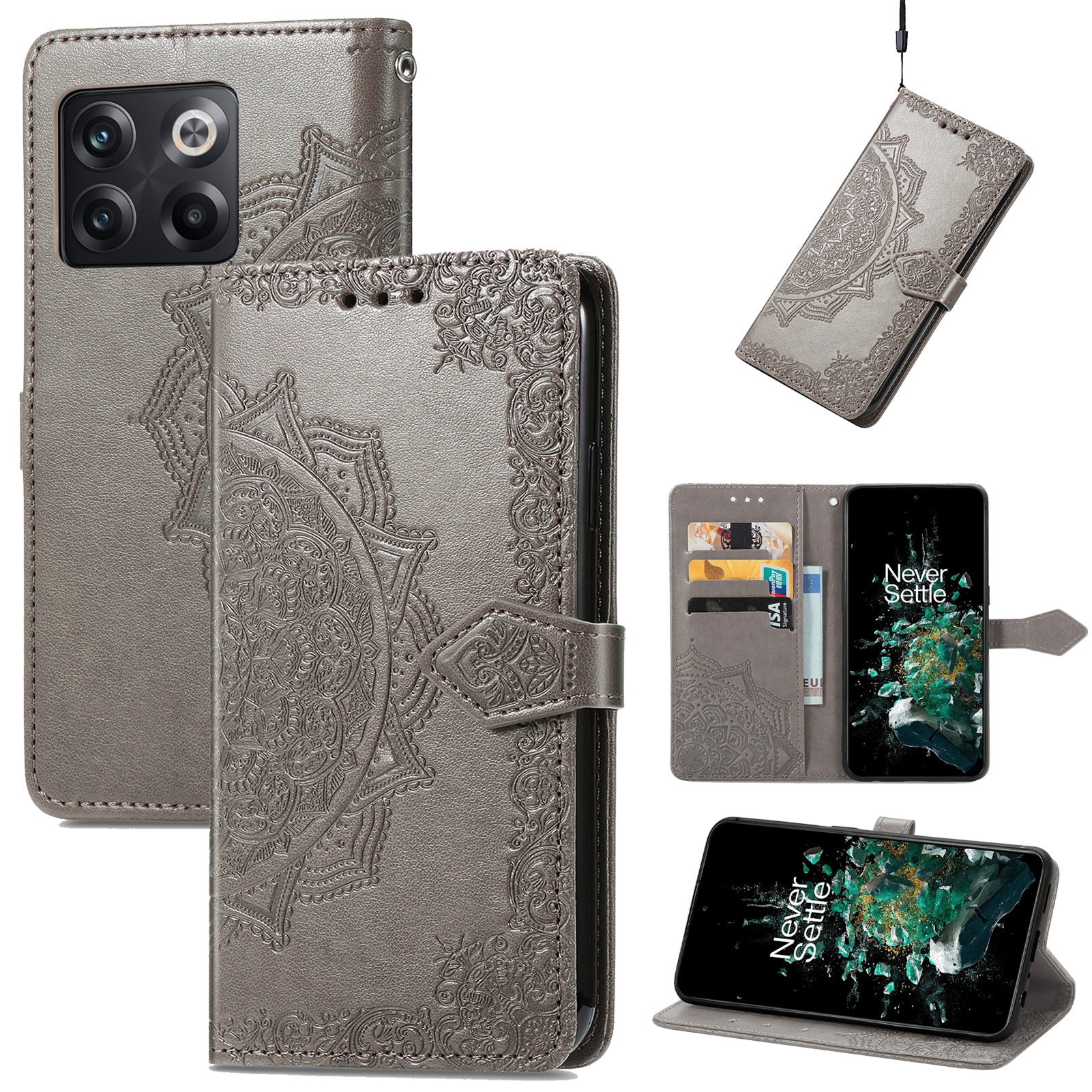Magnetic Closure Wallet Stand Cover for OnePlus 10T 5G Ace Pro 5G Embossed Mandala Pattern PU Leather Flip Phone Case Magnetic Closure Wallet Stand Cover for OnePlus 10T 5G Ace Pro 5G Embossed Mandala Pattern PU Leather Flip Phone Case
